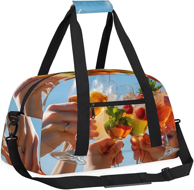 Cocktail Print Kids-Duffel-Bags Gymnastics Dance Bag Carry-On Overnight Travel Gym Lightweight Dance Sports Bags For Girls Boys Kids，