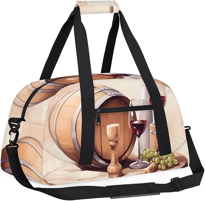 Wine Theme Kids-Duffel-Bags Gymnastics Dance Bag Carry-On Overnight Travel Gym Lightweight Dance Sports Bags For Girls Boys Kids，