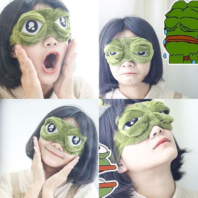 2 PCS Sleep Mask for Girls Women Men Kids Funny Cute Contoured Blackout Frog Cat Dog Animal 3D Sleep Eye Mask for Sleeping