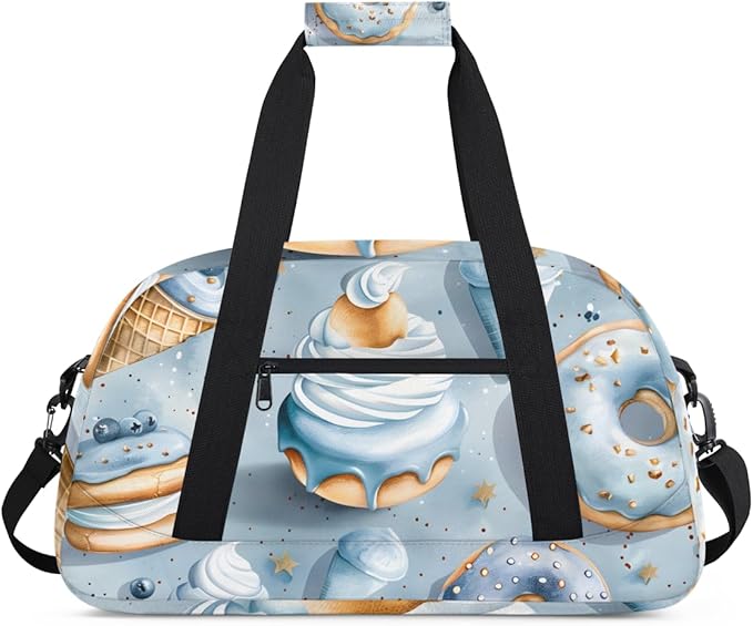 Doughnuts Ice Cream Kids-Duffel-Bags Gymnastics Dance Bag Carry-On Overnight Travel Gym Lightweight Dance Sports Bags For Girls Boys Kids，