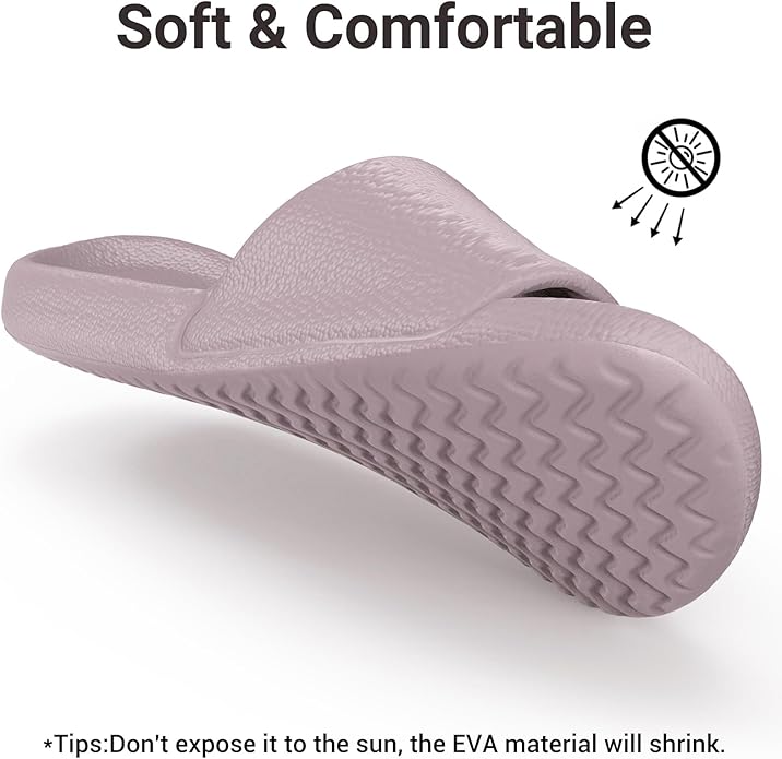 Shower Shoes for Women & Men - Non-Slip House Slippers - Cloud Comfort Slides - Quick-Dry, Arch Support - Perfect for Bathroom, Beach, Pool, Travel