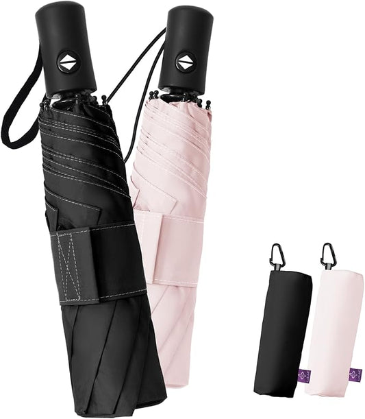 Compact Travel Windproof Umbrella, 43" Auto open/close Folding Quick Dry Umbrellas for Rain, Lightweight Portable Small for Backpack Car, Thoughtful Gift for Women Men Kids, TSA Approved