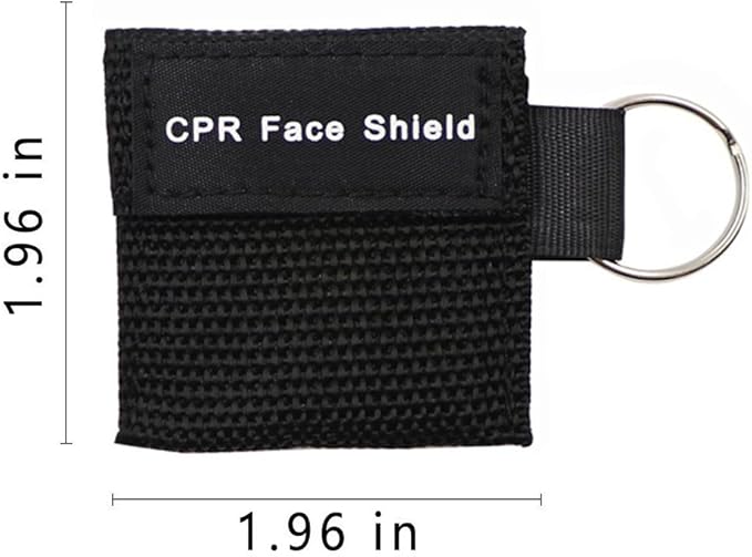 Pack of 5pcs CPR Face Shield Mask Keychain Ring Emergency Kit CPR Face Shields for First Aid or CPR Training (Black-5)