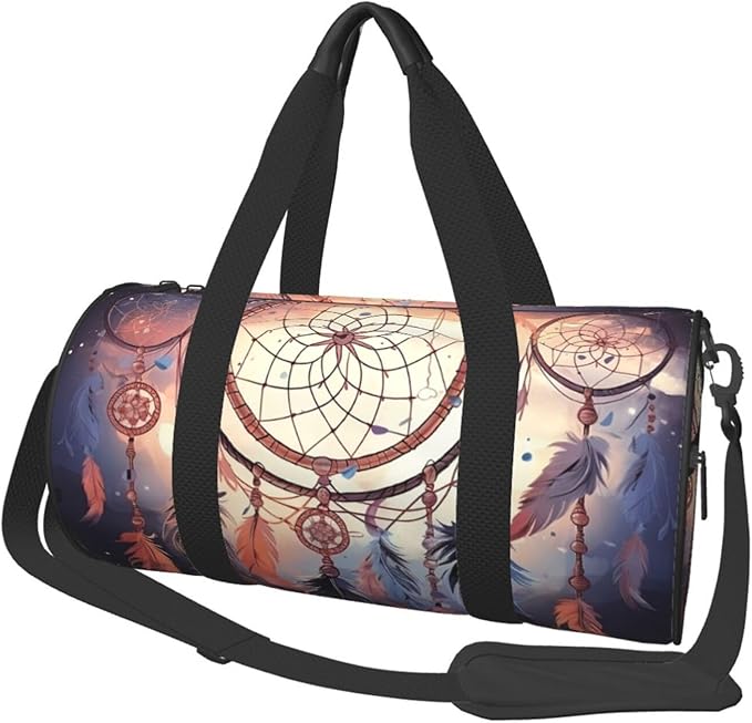Native American Dream Catcher Sports Gym Bag for Women Men Travel Duffel Bag Tote Weekender Bag Canvas Carry on Overnight Bag for Travel Swimming Fitness Workout Sports Duffle Bag