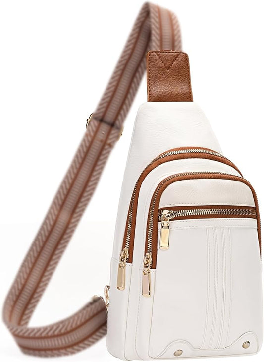 GAEKEAO Sling Bag for Women Crossbody Bags Fanny Pack Vegan Leather Chest Bag Travel Shoulder Belt Purse Backpack Gifts