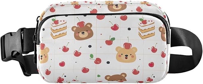 Kawaii Bear Cake Fanny Pack for Women Men Water Resistant Fashion Waist Packs with Adjustable Strap Belt Bag for Travel Workout Jogging Hiking 21219452