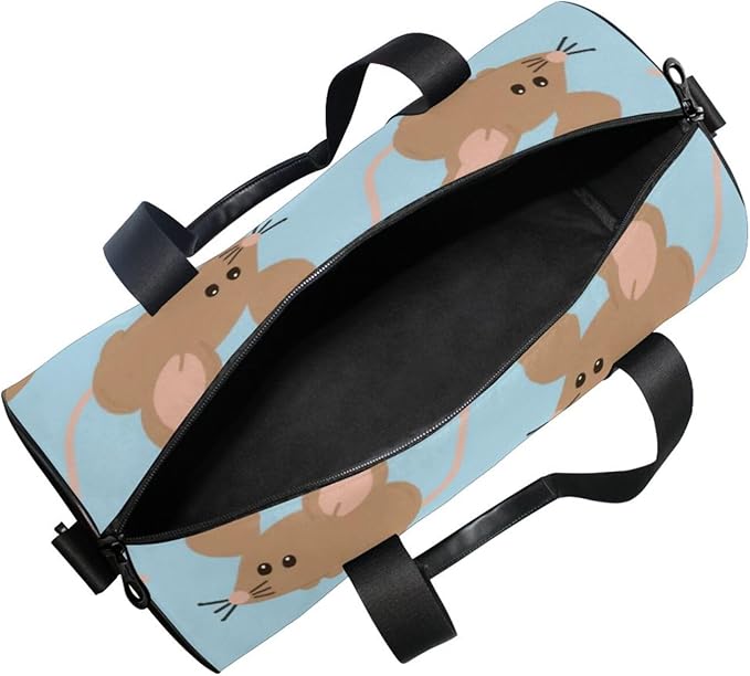 Blue Cartoon Mouse Waterproof Large Bag Gym Shoulder Weekender Overnight Bag