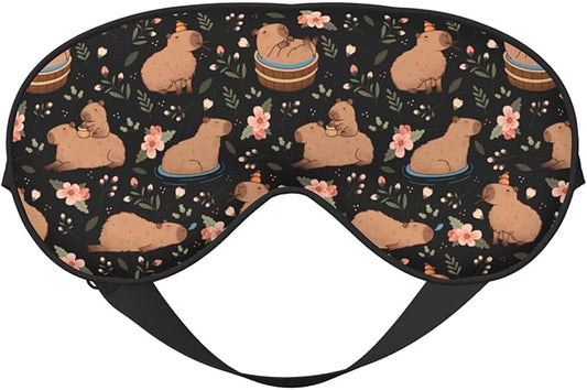 Capybaras Sleep Mask Breathable Soft Eye Mask for Sleep for Women Men Lightweight Eye Cover for Travel, Night Work, Nap, Office