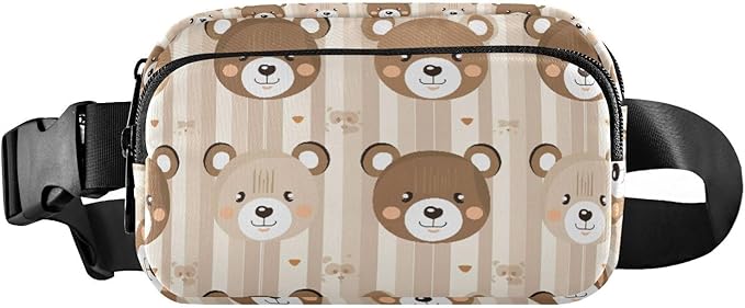 Kawaii Bear Fanny Pack for Women Men Water Resistant Fashion Waist Packs with Adjustable Strap Belt Bag for Travel Workout Jogging Hiking 21219060