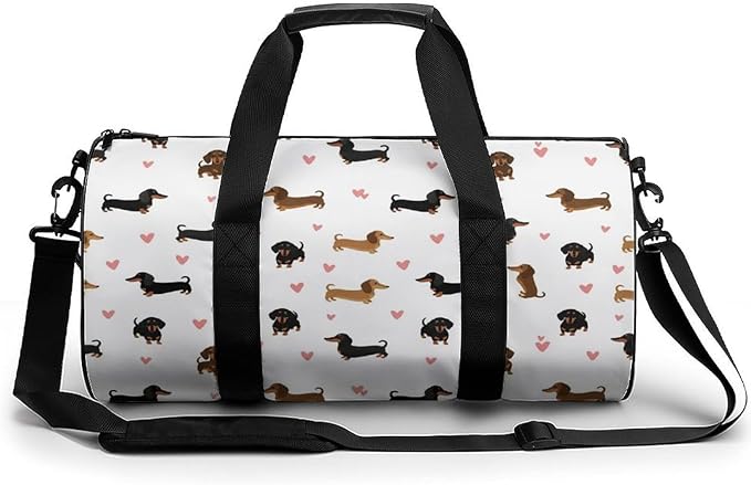Large Capacity Carry On Weekender Overnight Bag Cute Dachshund Wiener Dog Beach Swim Bags Men Women Duffle Bag for Travel, Sports