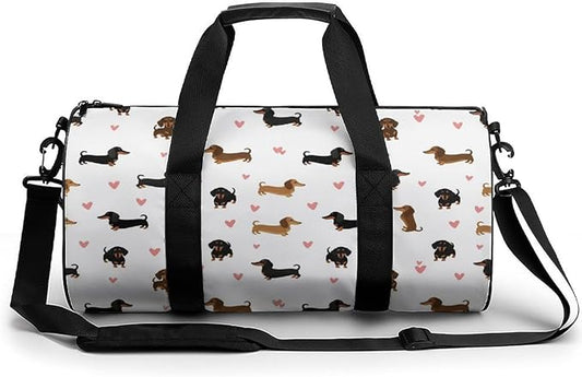 Large Capacity Carry On Weekender Overnight Bag Cute Dachshund Wiener Dog Beach Swim Bags Men Women Duffle Bag for Travel, Sports