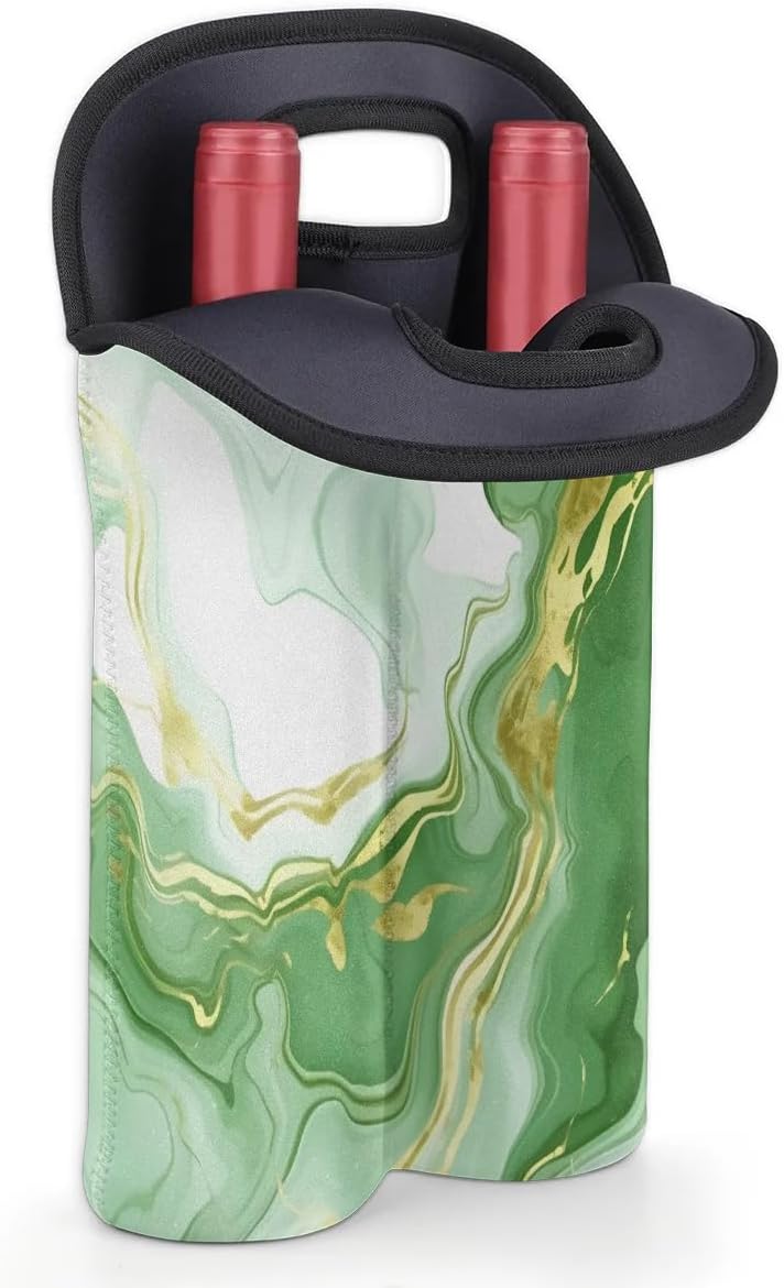 Wine Carrier Tote Personalized Bag for 2 Bottles - Neoprene Wine Bottle Holder with Carry Handle, Wine Protective Bag Insulated Bag Beer Cans Water Bottle Holder for Travel Picnic,Style5