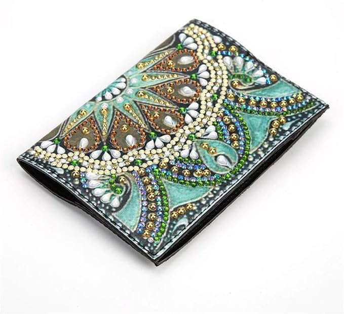 Diamond Painting Passport Holder, DIY Special Shaped Crystal Rhinestone Painting Travel Passport Protective Leather Cover for Boarding Pass, ID Card, Driver's License-20X14CM