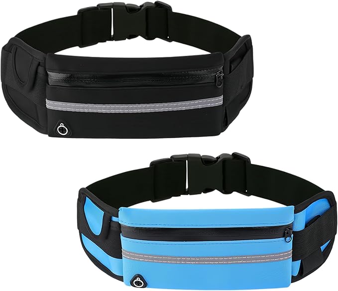 Anti-Theft Invisible Waist Bag, Anti-Theft Money Belt Multifunctional Outdoor Sports Waist Bag for Sports, Travel & Daily Use (Black+Blue)
