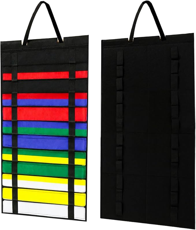 Dynoro Karate Belt Display Rack Holds 12 Belts - Premium Wall Mountable Martial Arts Belt Organizer for Karate, Taekwondo, Judo & BJJ, Ideal Gift for Learners, Teens and Adults (Belt Not Included)