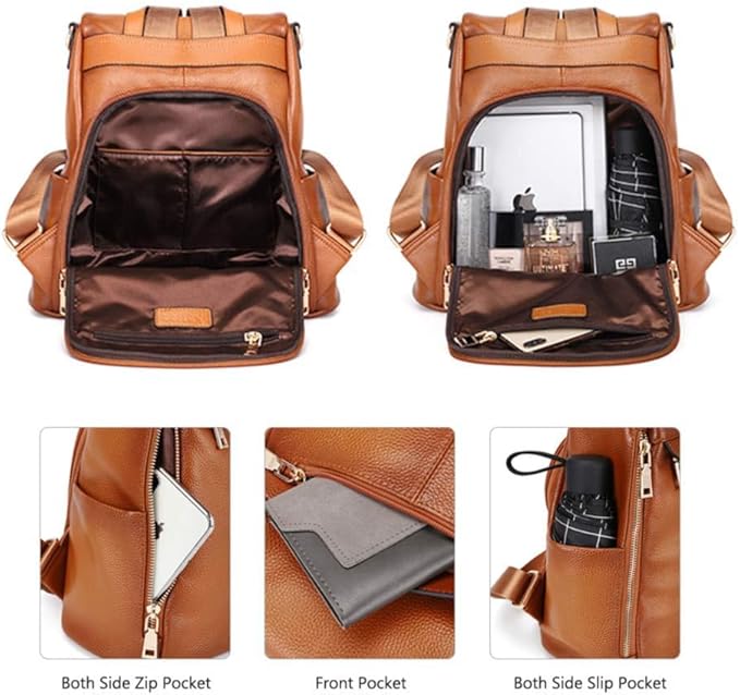 Kattee Women's Anti-Theft Backpack Purse Genuine Leather Shoulder Bag Fashion Ladies Satchel Bags
