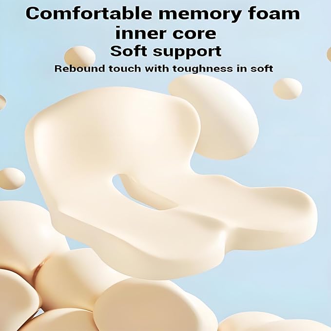 L‑shaped Ergonomic Seat Cushion for Office Chair & Car – One-Piece Memory Foam Chair Pad with Lumbar Back Support, Comfortable Design for Long Sitting, with Lumbar Support for Extended Sitting