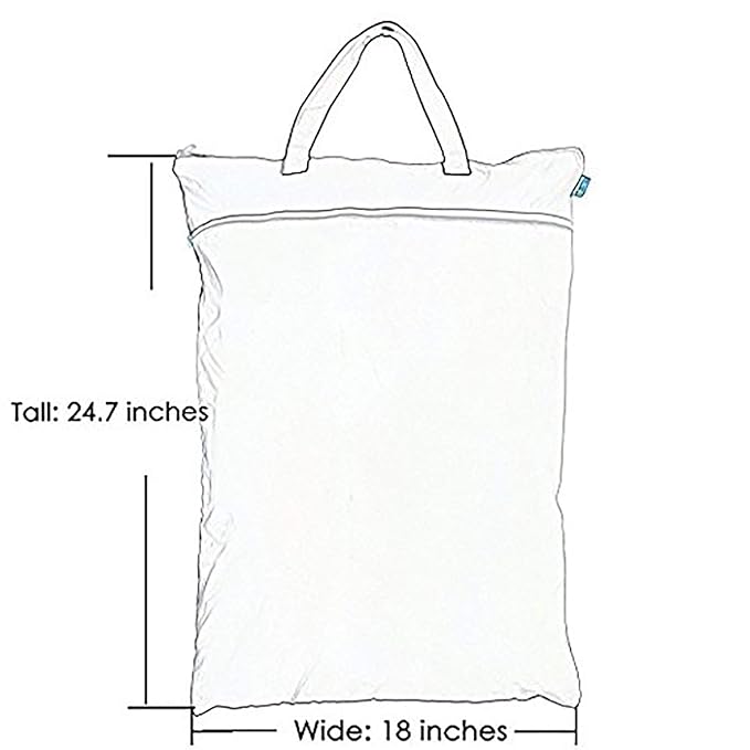 Teamoy Wet Dry Bag, Travel Tote Organizer (24.7 x 18 inches) with Two Compartments for Cloth Diaper, Laundry, Swimsuits and More, Easy to Hang Everywhere