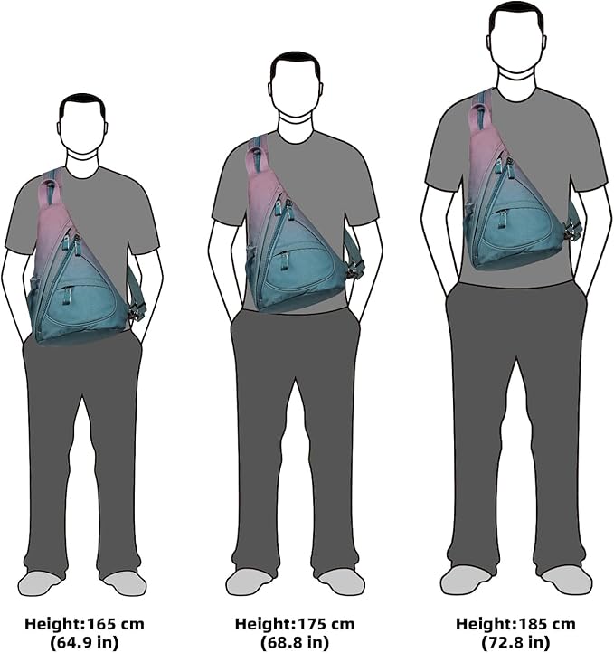 KL928 Canvas Sling Bag - Small Crossbody Backpack Shoulder Casual Daypack Rucksack for Men Women(Large Version, Violet+GrayishBlue)