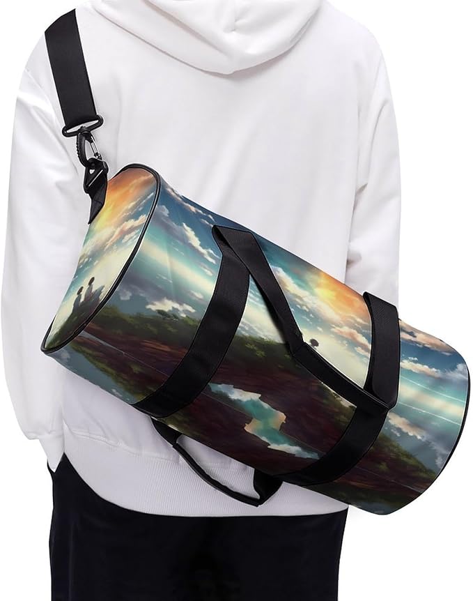 Sports Gym Bag for Women Men Travel Duffel Bag Tote Weekender Bag Anime Sky Carry on Overnight Bag for Travel Swimming Fitness Workout Sports Duffle Bag