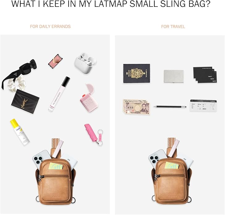 Sling Bag For Women Faux Leather Small Casual Daypack Backpack Fanny Pack Crossbody Chest Bags Purse