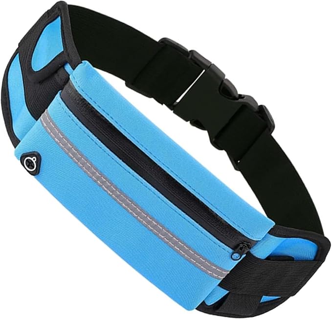 Anti-Theft Invisible Waist Bag, money belt for travel women hidden, hydration belts with water bottle (1, Blue)
