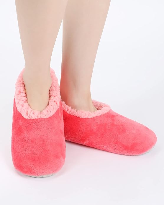 Panda Bros Slipper Socks for Women Grippers, Fuzzy Cozy Fleece Slipper Socks, Soft, Warm House Slippers
