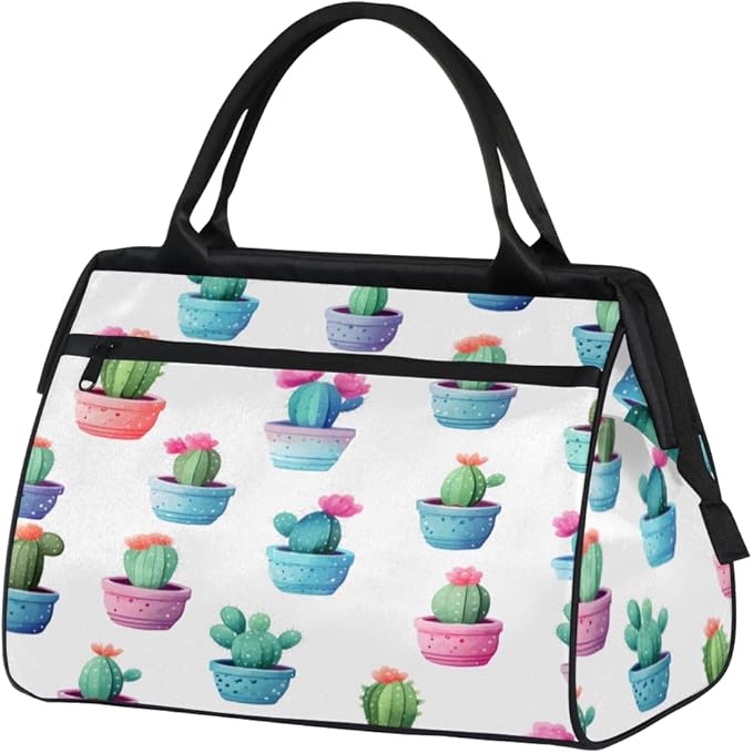 Cactus Overnight Weekender Bag for Women Men Travel Duffel Bags Waterproof Luggage Carry on Sports Yoga Gym Bag
