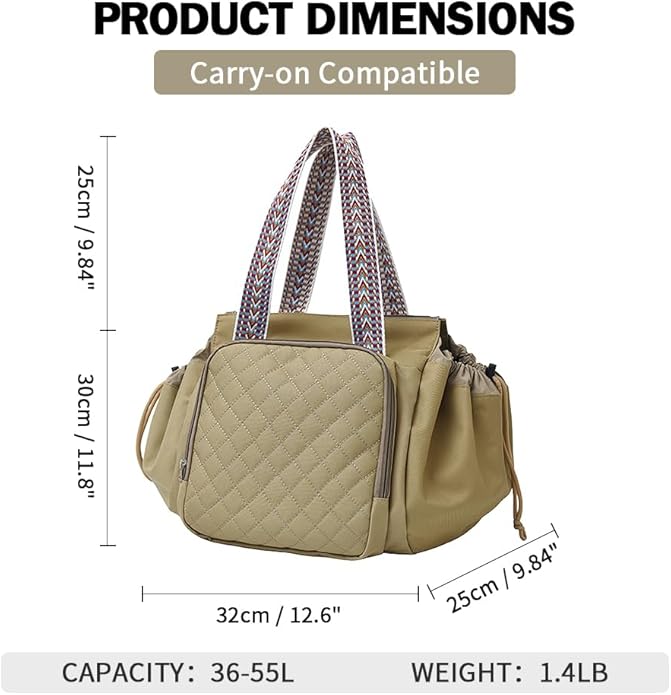 Travel Duffel Bag Weekender Bags for Women, Expandable Tote Handbag Diaper Bag Backpack Shoulder Bag for Car Work Daily