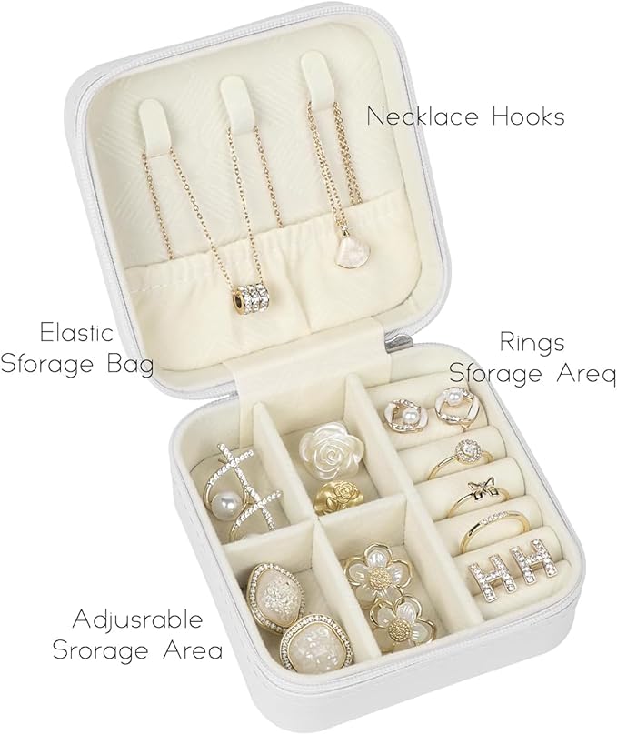 Travel Jewelry Case, Travel Jewelry Box, Mini Jewelry Travel Case, Jewelry Organizer Case, Portable Small Jewelry Organizer Storage Boxes - Best Gift for Women Girls.