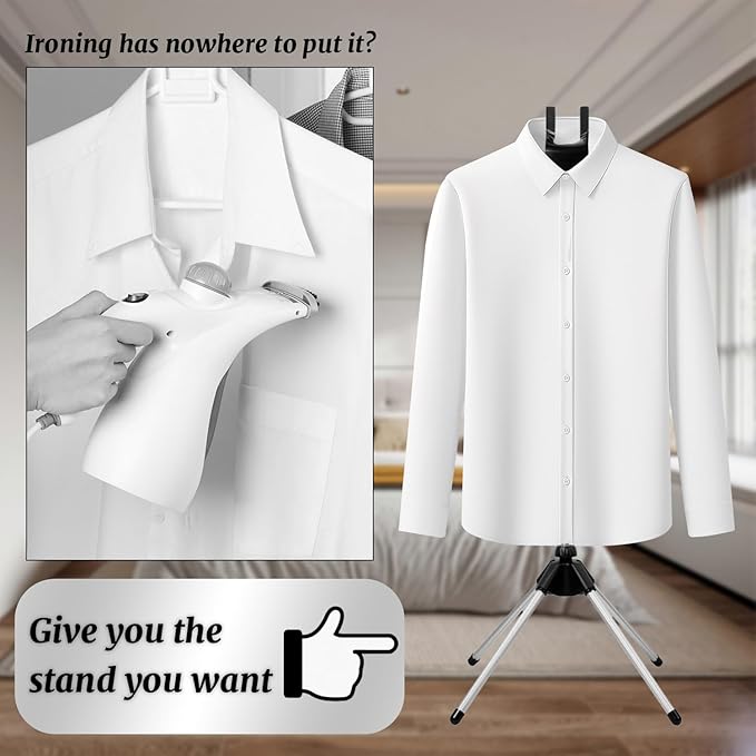 Garment Steamer Stand for Clothes – Adjustable Steaming Rack with Hanger – Foldable & Portable for Travel & Home,Gift For Christmas