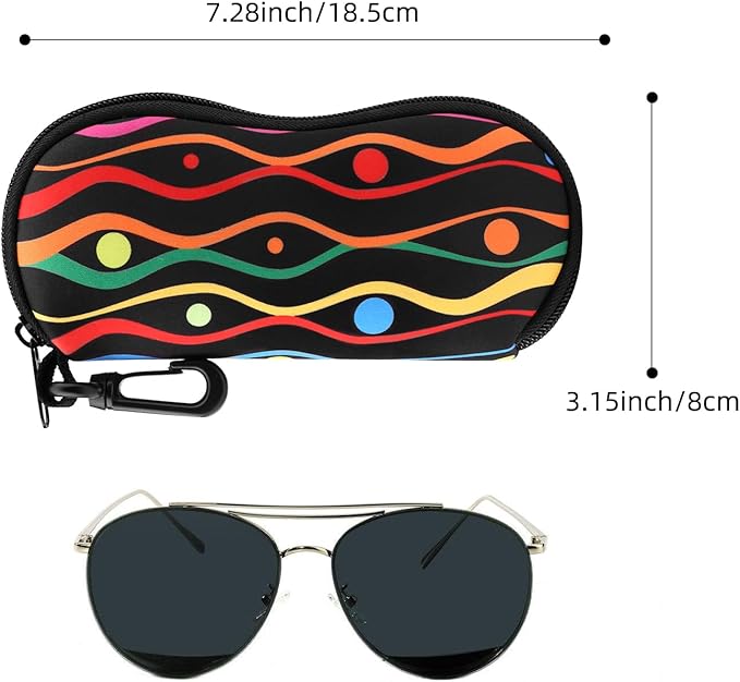 MoKo Sunglasses Soft Case Ultra Light Neoprene Zipper Eyeglass Case for Men Women