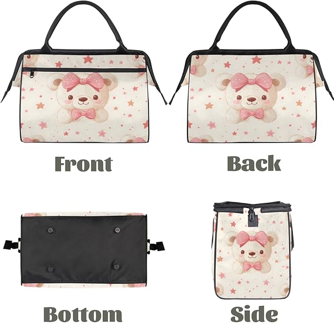 Teddy Bear Overnight Weekender Bag for Women Men Travel Duffel Bags Waterproof Luggage Carry on Sports Yoga Gym Bag