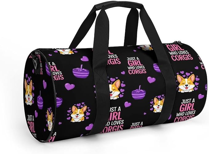 Lightweight Travel Sports Carry On Bag Just A Girl Who Loves Corgis Basketball Football Weekender Bag Sport Gym Fitness Tote