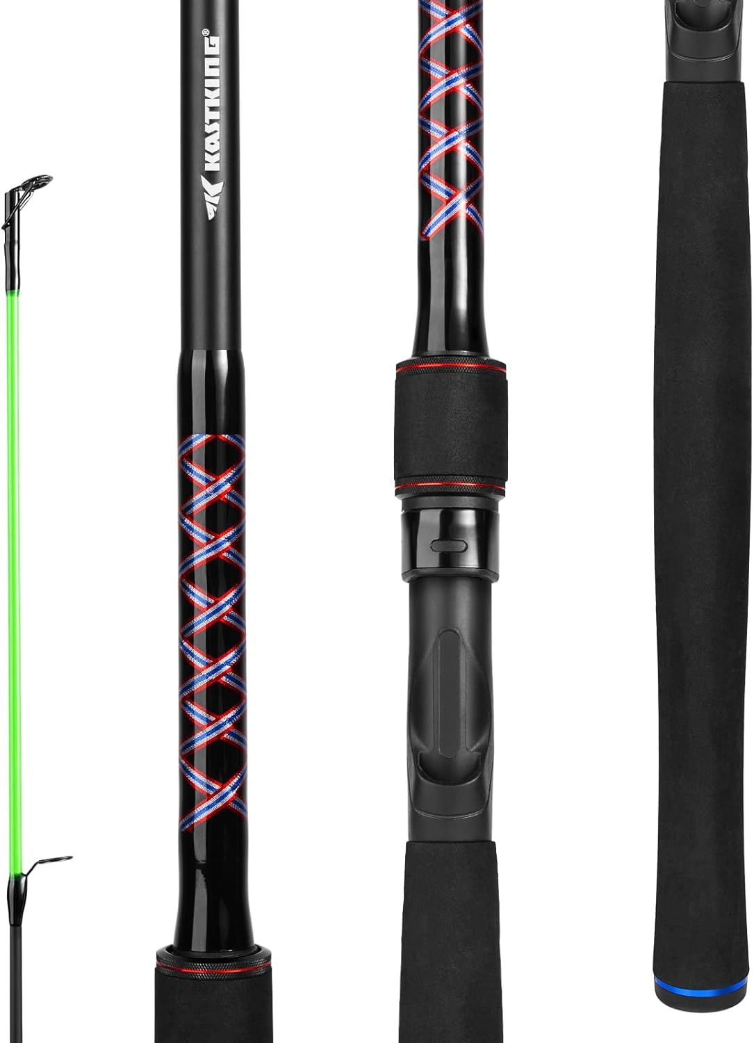 KastKing Brutus Spinning Rods & Casting Fishing Rods, Brute Tuff Composite Graphite & Glass Blanks, Stainless Steel Line Guides w/Zirconium Oxide Rings Tip Top, Chartreuse Strike Tip