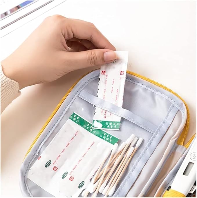 First Aid Bag Empty,Small Portable Empty First Aid Kit Bag Waterproof Section Dividers Travel Medicine Bag for Emergency for Home Office Car Outdoors Boat Camping Hiking Cycling (Pink)