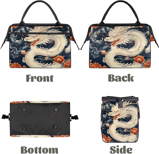 Asia Dragon Overnight Weekender Bag for Women Men Travel Duffel Bags Waterproof Luggage Carry on Sports Yoga Gym Bag