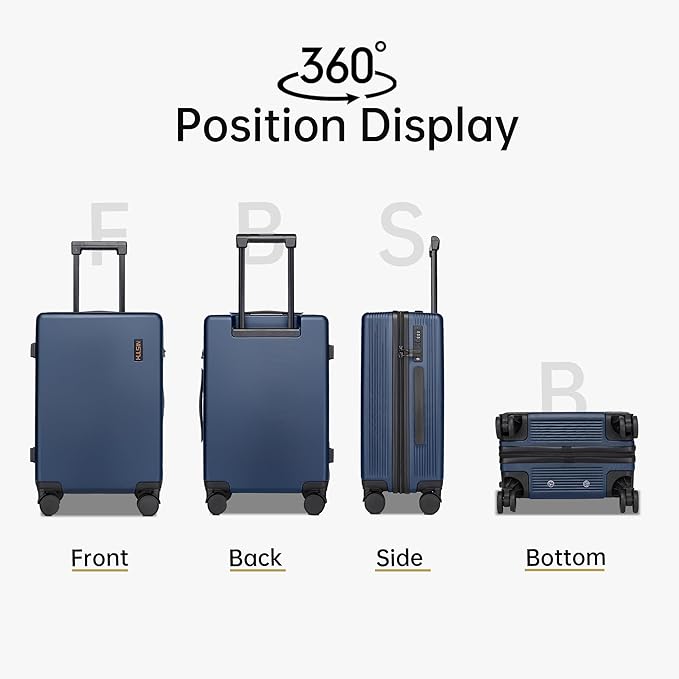 Carry on Luggage 22x14x9 Airline Approved, 20 Inch Carry-on Suitcase, Hard Shell Luggage with Spinner Wheels, Hardside Small Rolling Suitcase with TSA Lock for Travel (Blue, 20 Inch)