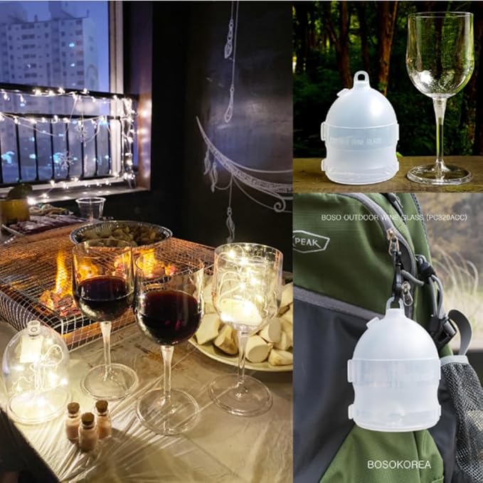 Unbreakable Wine Glass - Foldable, Portable, Detachable, Collapsible, Outdoor, Camping, Picnic (1, Clear)
