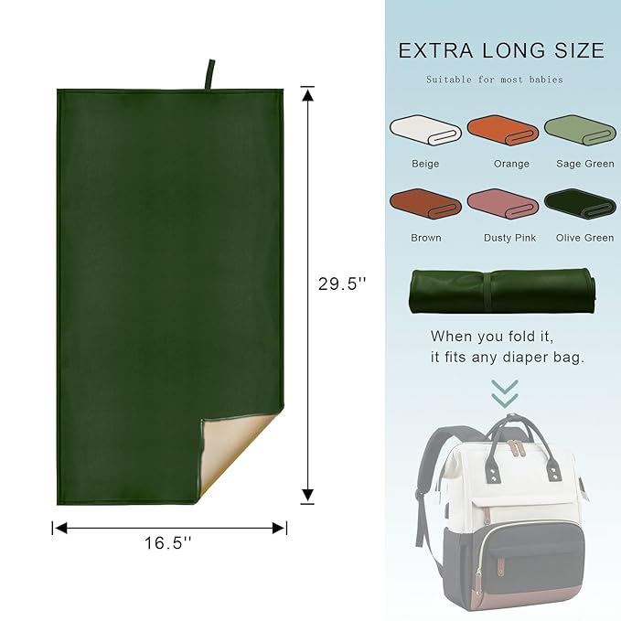 2 Pack Portable Diaper Changing Pad for Baby, Wipeable Baby Changing Mat for Travel or Home, Foldable Mat Fits Perfectly in Diaper Bag (67-09)