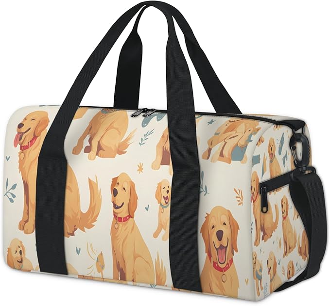 Golden Retriever Travel Duffle Bag for Men Women, Lightweight Sport Gym Bag Tote Overnight Weekender Carry on Tote