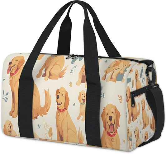 Golden Retriever Travel Duffle Bag for Men Women, Lightweight Sport Gym Bag Tote Overnight Weekender Carry on Tote