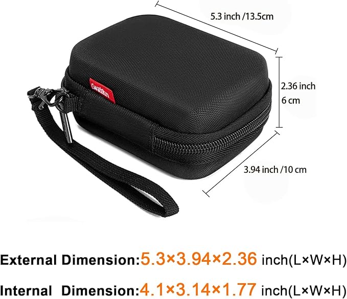 Cwatcun Carrying & Protective Case for Digital Camera, Small Camera Pouch for AbergBest 2.7" LCD Kodak Pixpro/Canon PowerShot ELPH 180/190 / DSCW830 Travel Cameras, Waterproof Shockproof Case - Black