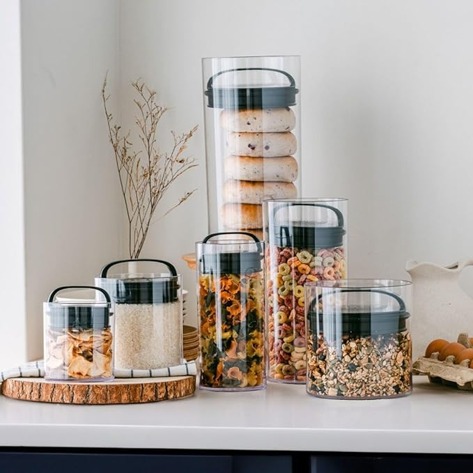 Prepara Evak Fresh Saver Plastic Food Storage, Large/Tall, Black