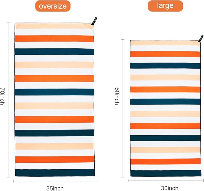 Exclusivo Mezcla 6 Pack Microfiber Quick Dry Beach Towels, Oversized Lightweight Sandfree Pool Towels for Swimming Camping Travel with Bagn (Mixed Color, 35x70 Inches)