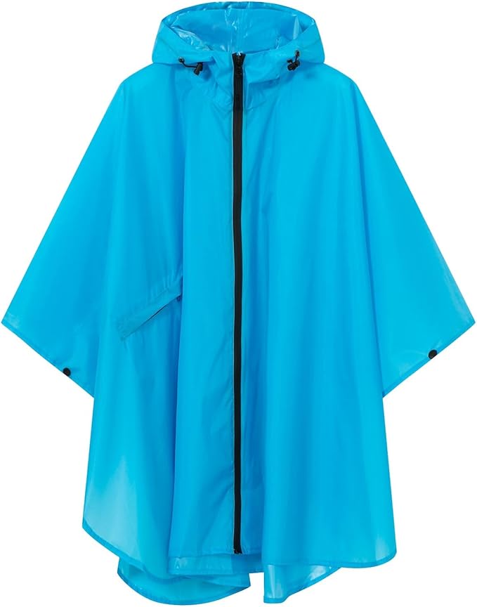 SaphiRose Lightweight Kids Rain Poncho Waterproof Jacket Zipper Up Rain Coat