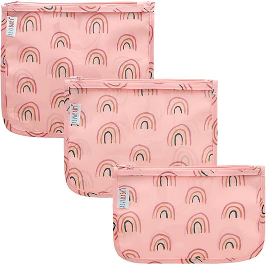 ALVA Diaper Bag Pouches | 3pcs Mess-Proof Travel Toiletry | TSA Approved Toiletry Bag | Cosmetic Makeup Bag Diaper Organizer for Baby and Mom Essentials