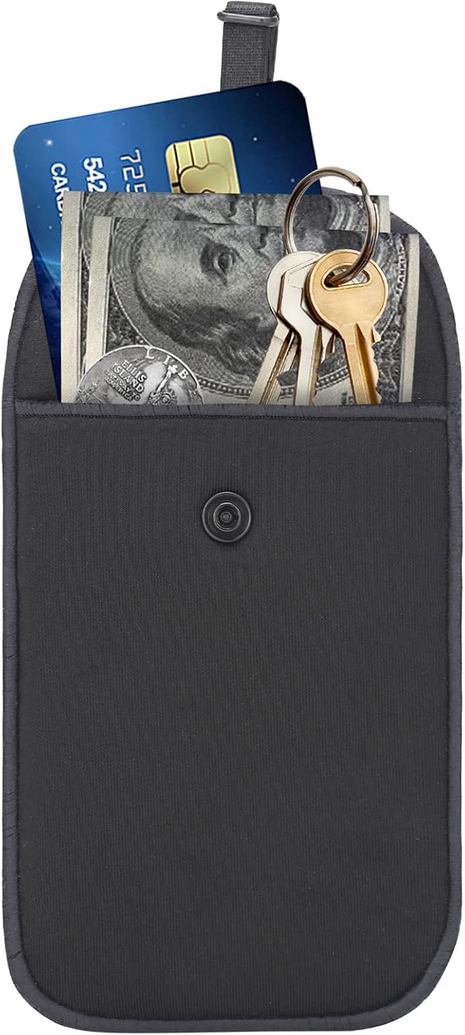 2-Pack Hidden Bra Wallets: Concealed Style Women's Lingerie Wallets with Adjustable Straps for Secure Travel (Black & Leopard Print)