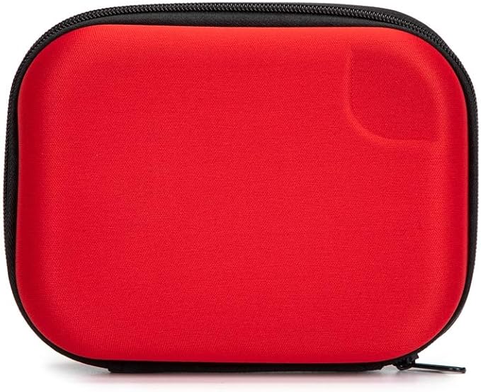 EVA Hard Red Medical Bag - Round, Emergency Responder, Camping, Outdoors (6.8x5.3x2.2 Inches)
