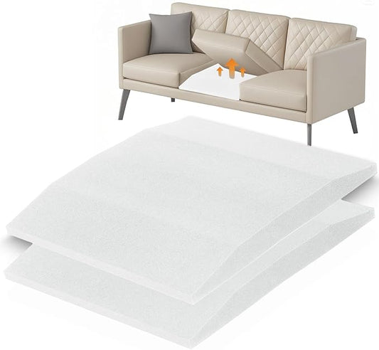 20"x20"Couch Cushion Support for Sagging Seat, Trapezoid 40D Density Foam Couch,Sofa Cushion Support Replacement for Furniture Sagging, White (2PCS)